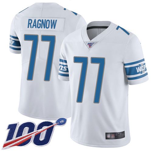 Detroit Lions Limited White Men Frank Ragnow Road Jersey NFL Football 77 100th Season Vapor Untouchable